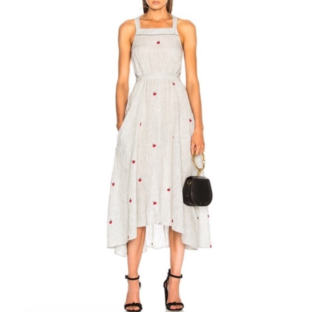 The GREAT. Apron dress with apple embroidery Sz 1 US S